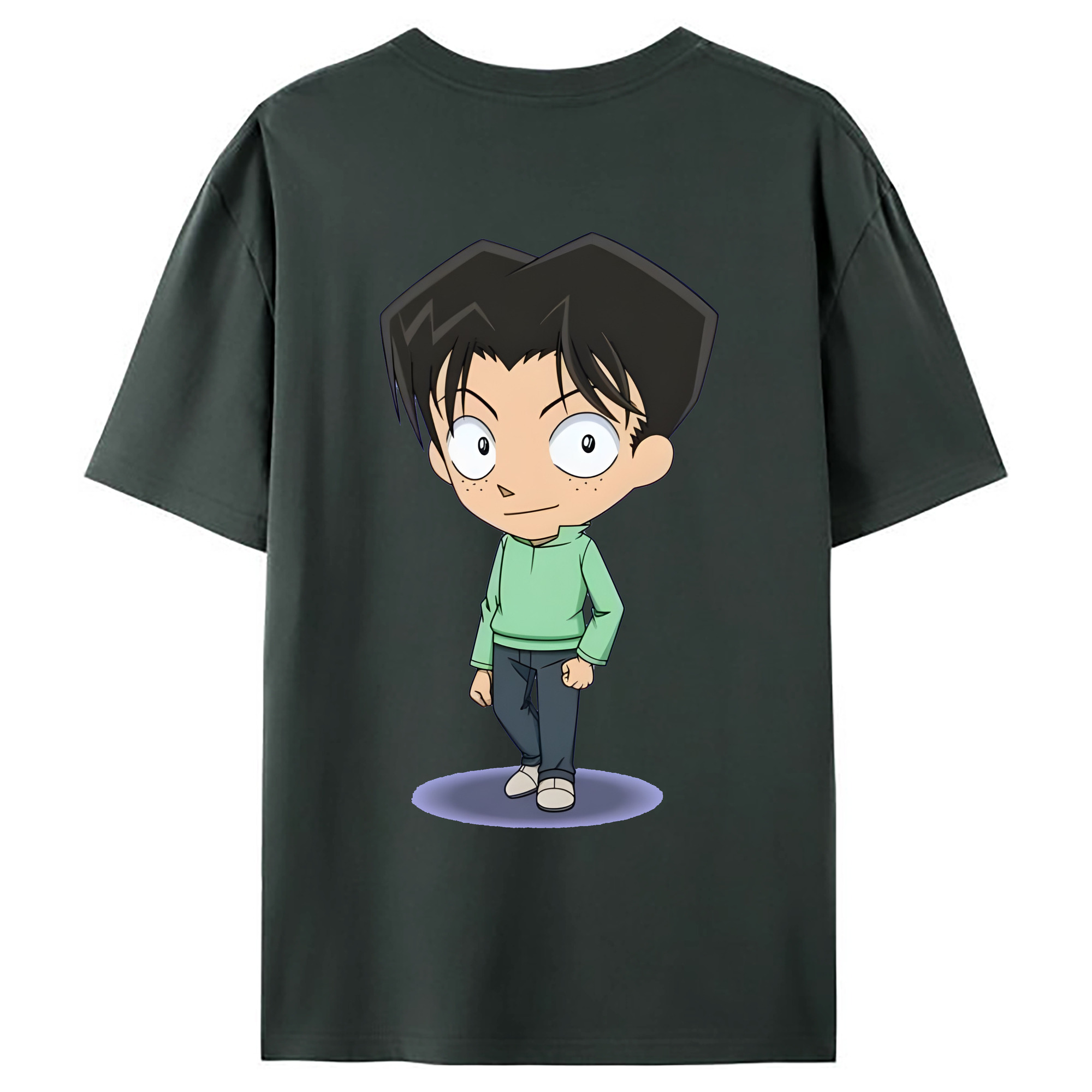 （画像用） 名探偵コナン 円谷 光彦 つぶらや みつひこ Detective Conan Mitch Tennyson 綿100％ メンズ半袖Tシャツ（バックプリント） 通気性